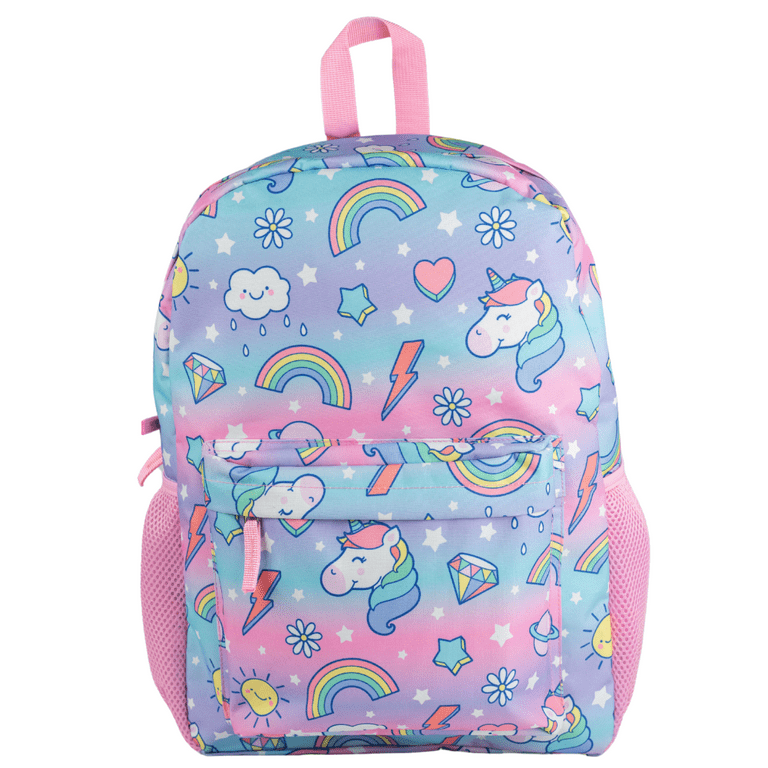 Club Libby Lu Girls Unicorn Backpack Unicorn and Rainbow Ombre Print School Bag 16 inch