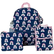 Club Libby Lu Rainbow Girls Backpack with Lunch Box and Water Bottle 6 Piece Set 16 inch
