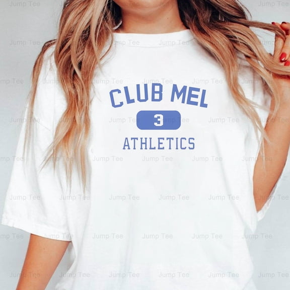 Club Mel 3 Athletics Funny Sports Parody Team Fan Graphic Humor Unisex T-Shirt, up to size 5XL