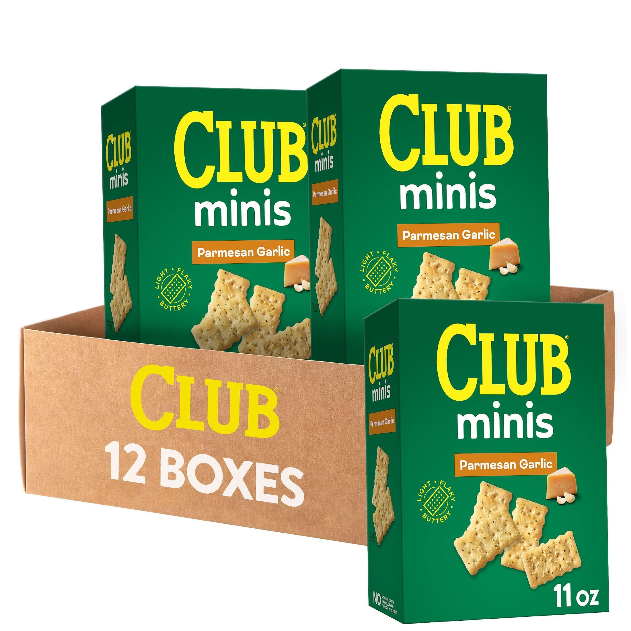 Club Minis Crackers,ITSCLunch Snacks, Parmesan Garlic (12 Boxes)