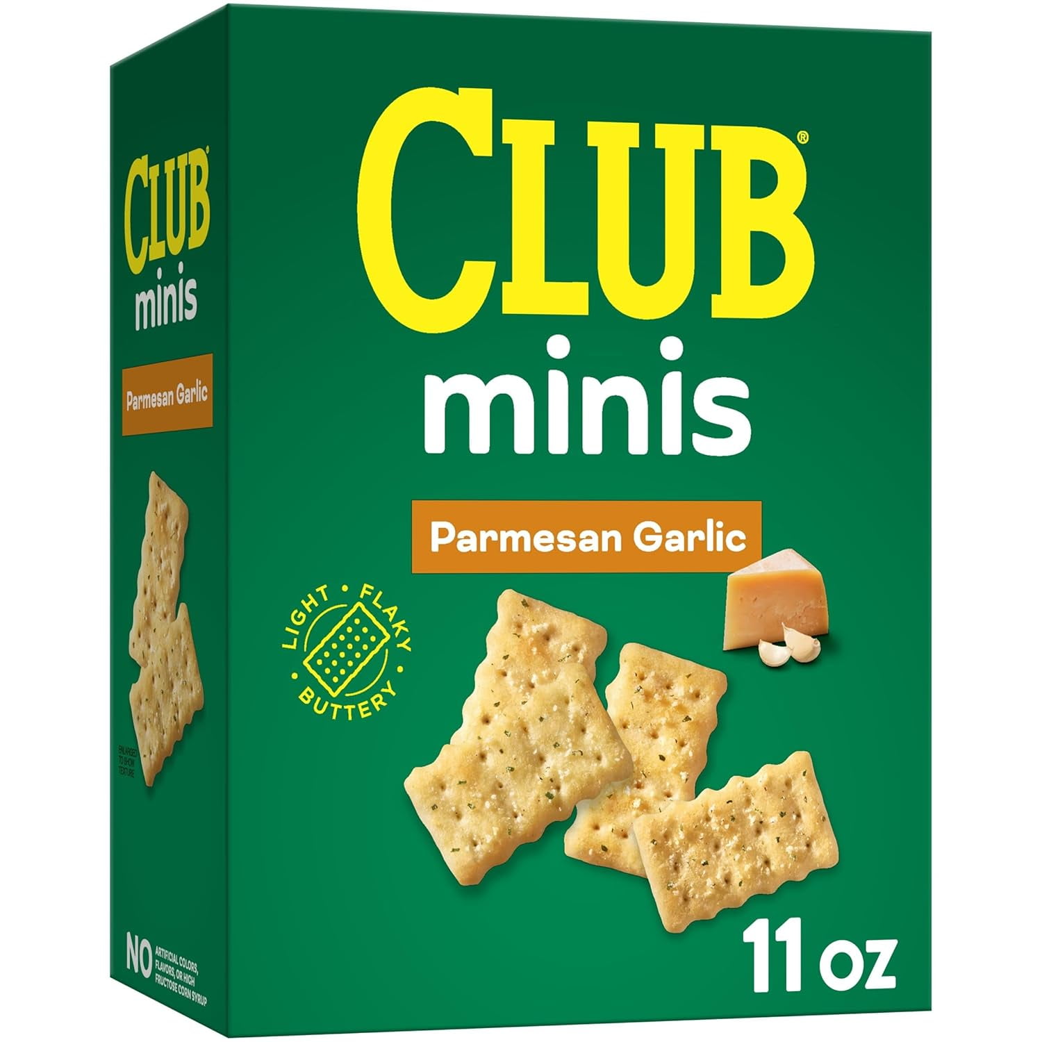 Club Minis Crackers, Lunch Snacks, Snack Crackers, Parmesan Garlic, 11oz Box (1 Box)