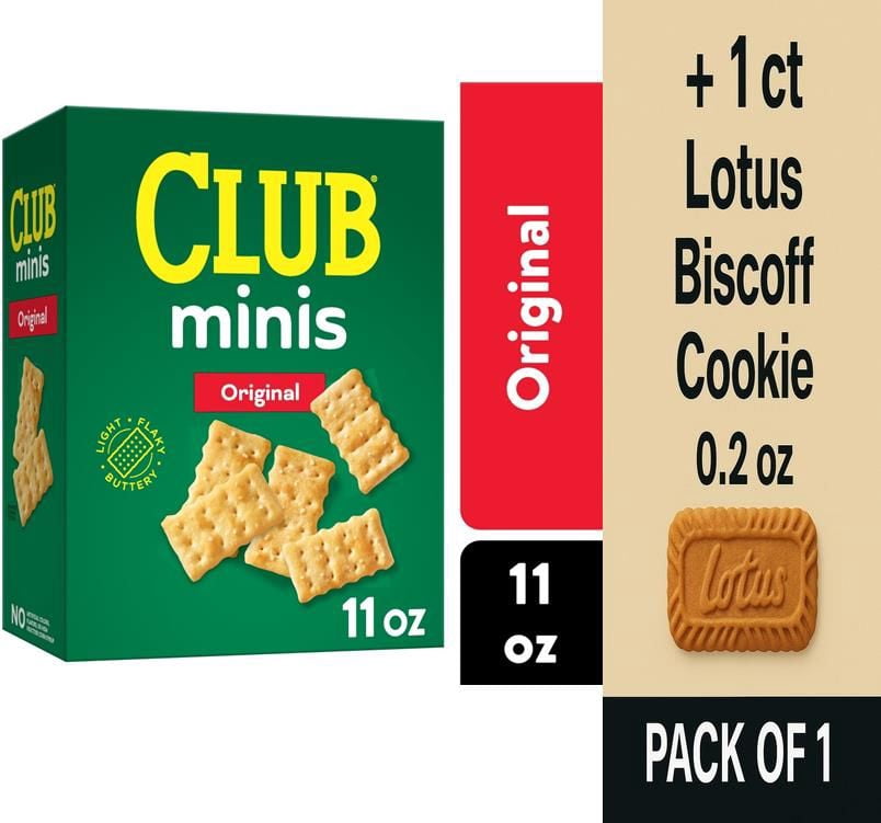Club Minis Original Crackers 11 oz - Pack of 1 & Lotus Biscoff Cookie ...