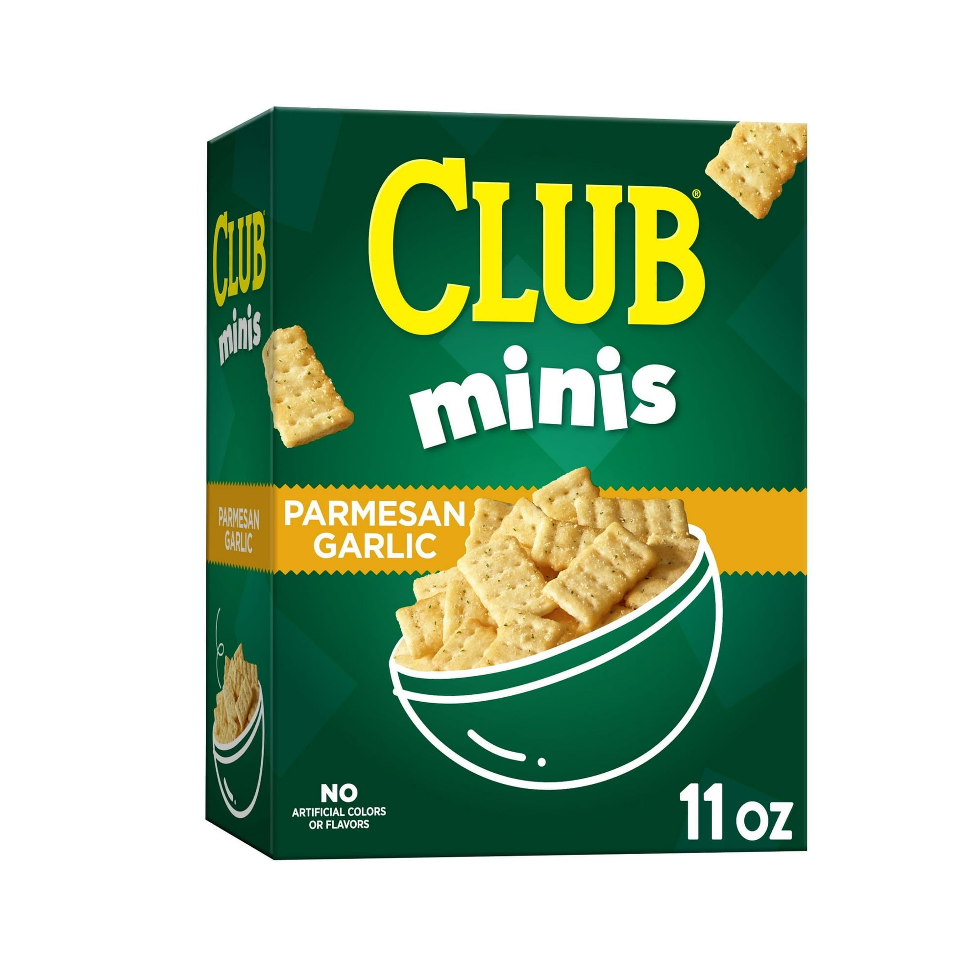 Club Minis Parmesan Garlic Mini Crackers, Lunch Snacks, 11 oz (Pack of 6)
