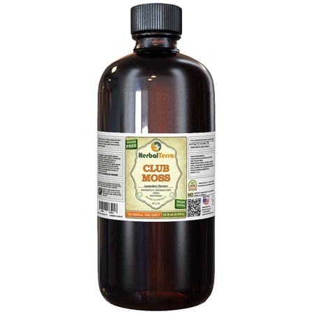 Club Moss Dry Whole Herb Absolutely Natural Expertly Extracted by Trusted HerbalTerra Brand Certified Organic Alcohol-Based Liquid Extract. Proudly made in USA. Tincture 32 Fl.Oz