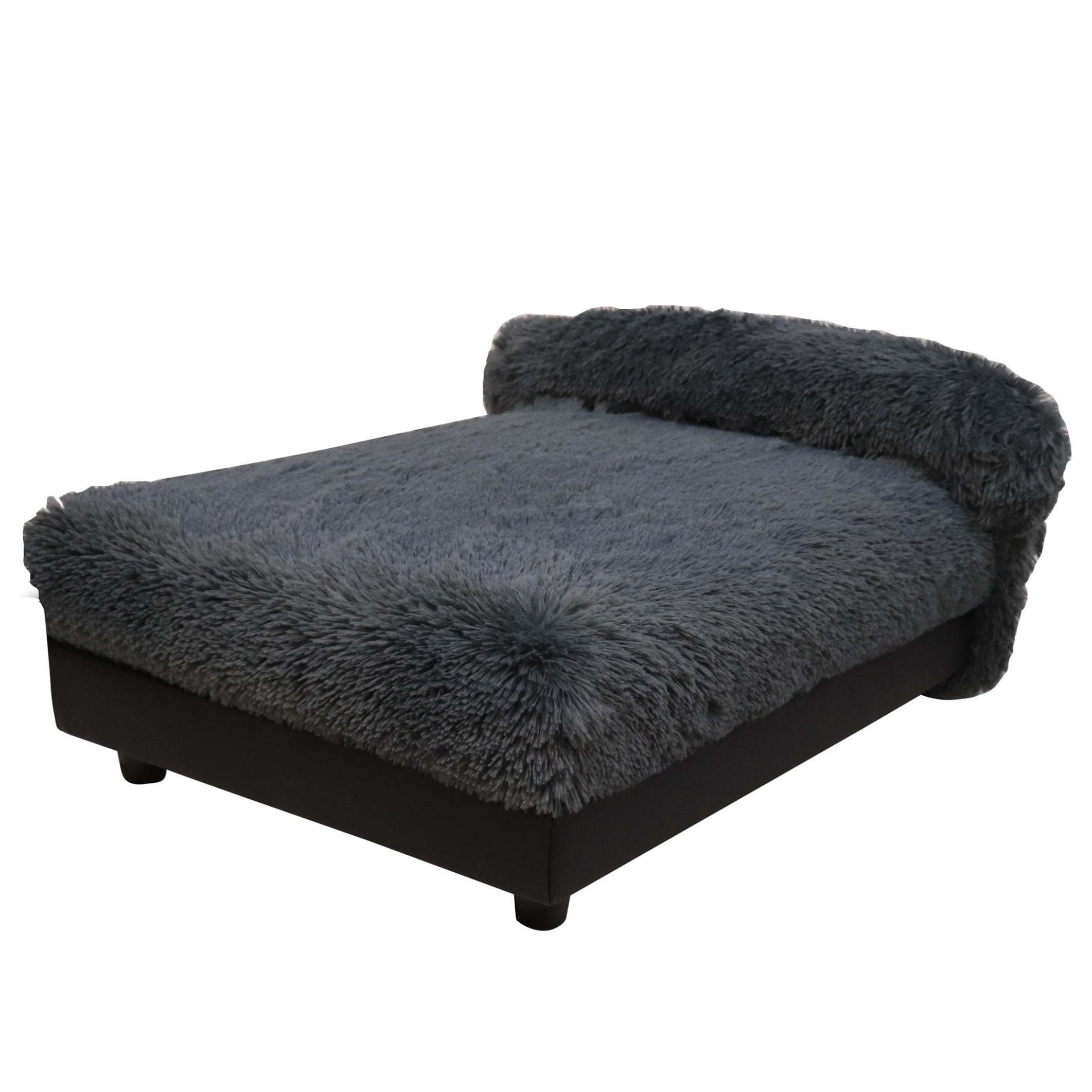 Large Gray Orthopedic Elevated Waterproof Dog Bed