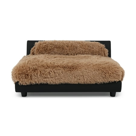 Club Nine Pets Roma Orthopedic Pet Bed for Dogs, Elevated, Large, Camel.