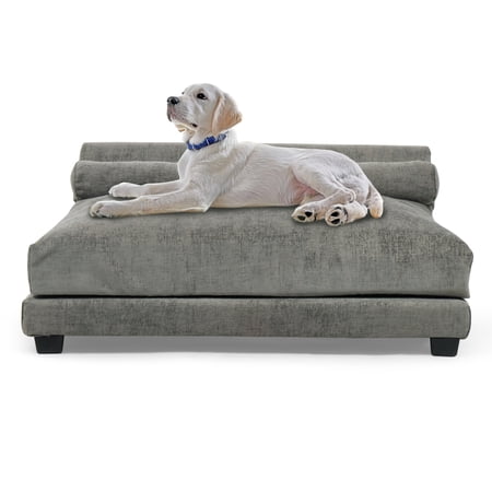Club Nine Pets Roma Orthopedic Pet Bed for Dogs, Large Steel