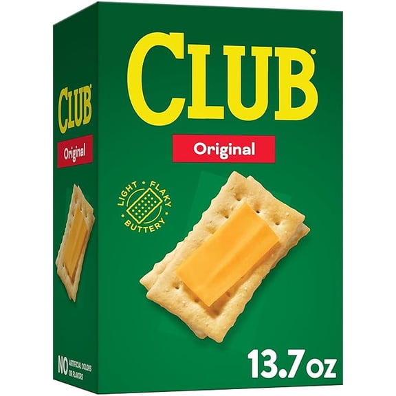 Club Crackers, Snack Crackers, Party Snacks, Original, 13.7oz Box (1 Box) ( Pack of 2 )