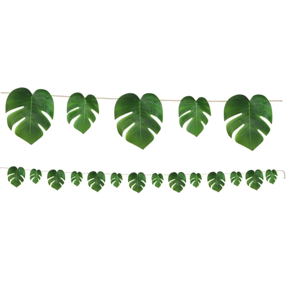 Club Pack of 12 Tropical Palm Leaves Decorative Banner Decoration 9'
