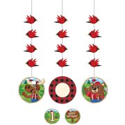 Club Pack of 18 Vibrantly Colored "1st Birthday" Hanging Cutout Party Decorations 8.2"