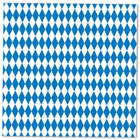Club Pack of 192 Blue and White Oktoberfest Disposable Luncheon Party Napkins 6.5"