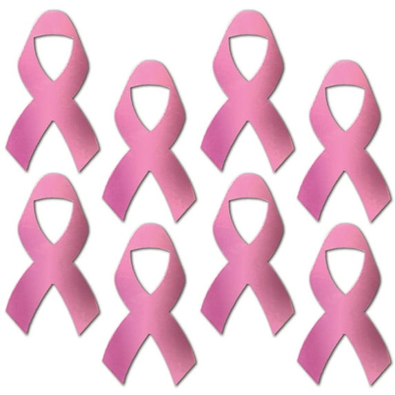 Club Pack of 192 Breast Cancer Awareness Mini Foil Pink Ribbon Cutout Decoratons 4"