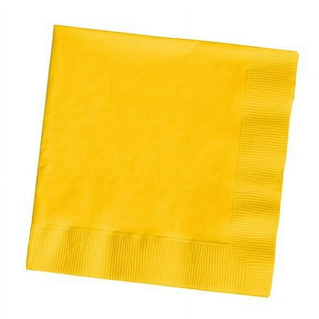 Club Pack of 500 Lemon Yellow Solid 3-Ply Disposable Lunch Napkins 6.5"