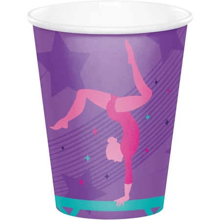 Club Pack of 96 Purple Gymnastics Party Cups Disposable Paper Drinking Party Tumbler Cups 9 oz.