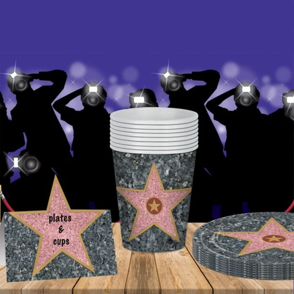Party Central Club Pack of 96 Gray and Pink Star Disposable Paper Drinking Party Tumbler Cups 9 oz.