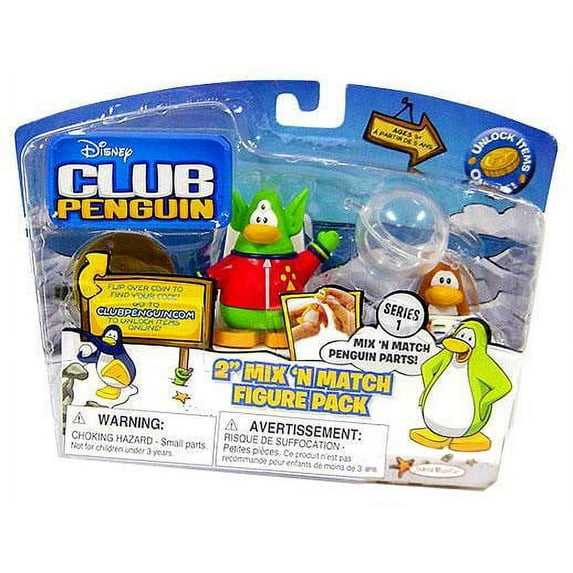 Club Penguin Mix 'N Match Series 1 Space Alien & Spaceman Mini Figure Set