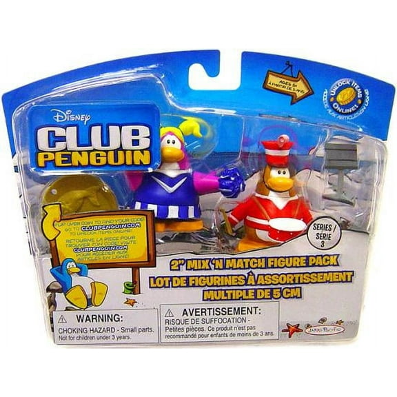Club Penguin Mix 'N Match Series 3 Marching Band & Cheerleader Mini Figure Set