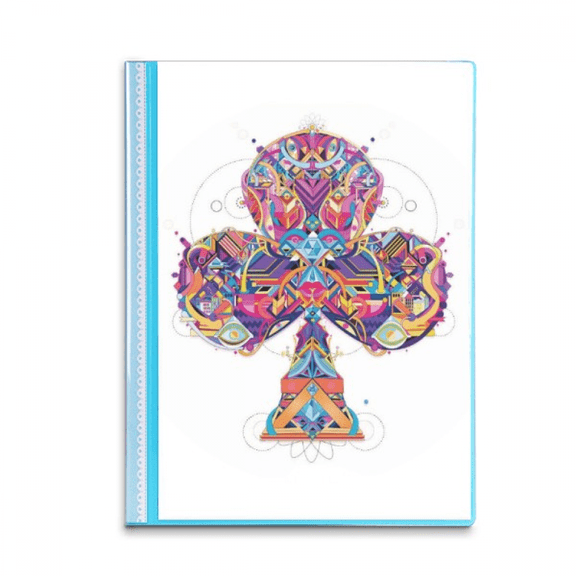 Club Playing Cards Geometric Pattern Book Sheet Protectors Portfolio Binder Folder