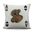 thumbnail image 1 of Club Q Playing Cards Pattern Bear Throw Pillow Square Cover, 1 of 5