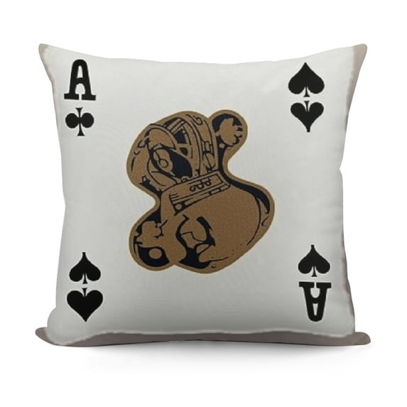 Club Q Playing Cards Pattern Bear Throw Pillow Square Cover