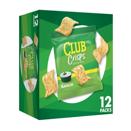 Club Ranch Cracker Crisps, Baked Snack Crackers, 12 Count
