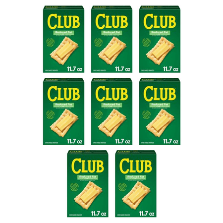 Club Reduced Fat Crackers, Snack Crackers, 11.7 oz (Pack of 8)