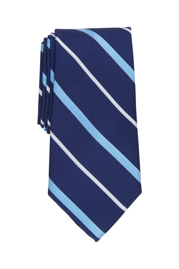 BLUE Men's Classic Stripe Tie, US One Size