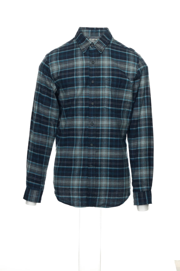 Club Room Blue Plaid Button Down Shirt Sport , Size Small