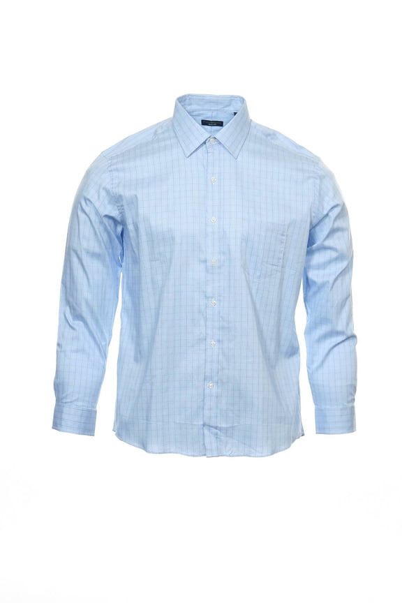 Light Blue Plaid Button Down Shirt Sport , Size 17-34_35