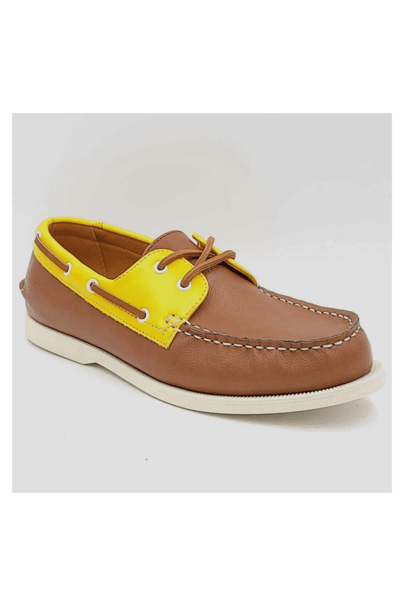 Men Boat Shoes Elliot Tan Yellow Faux Leather Size US 11 M