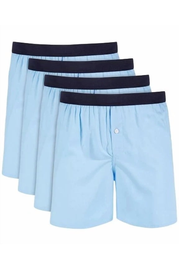 Club Room Men'S Shades Of Blue 4 Pack Pair Woven Boxer Underwear New 2Xl