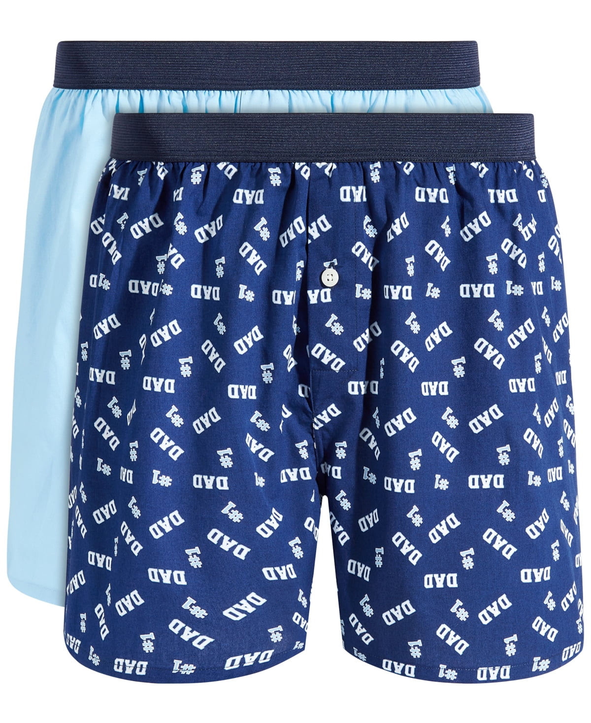 Club Room Men s 2 Pk Dad Solid Boxer Shorts Blue Size Small