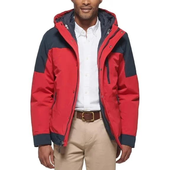 $250 Club Room Mens Colorblock Cold Weather Coat 3-In-1 Jacket Red Outerwear 2XL