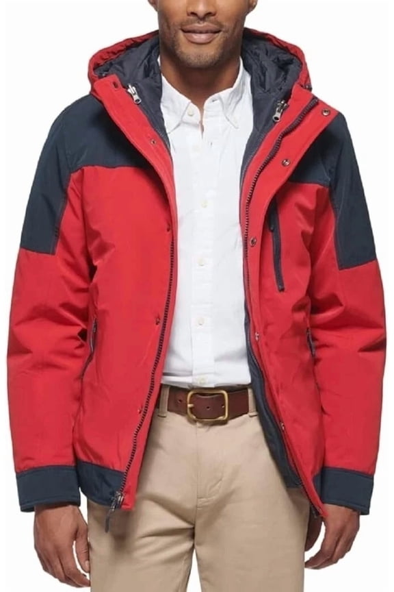 $250 Club Room Mens Colorblock Cold Weather Coat 3-In-1 Jacket Red Outerwear 2XL
