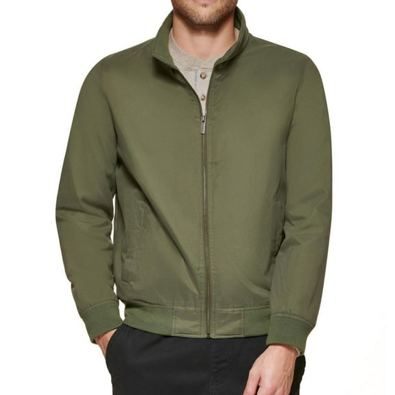 Club Room Mens Regular Fit Bomber Jacket, Green, Large