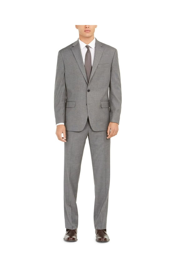 Men's Classic-Fit Stretch Suits, Light Grey, 40 T/L39.5