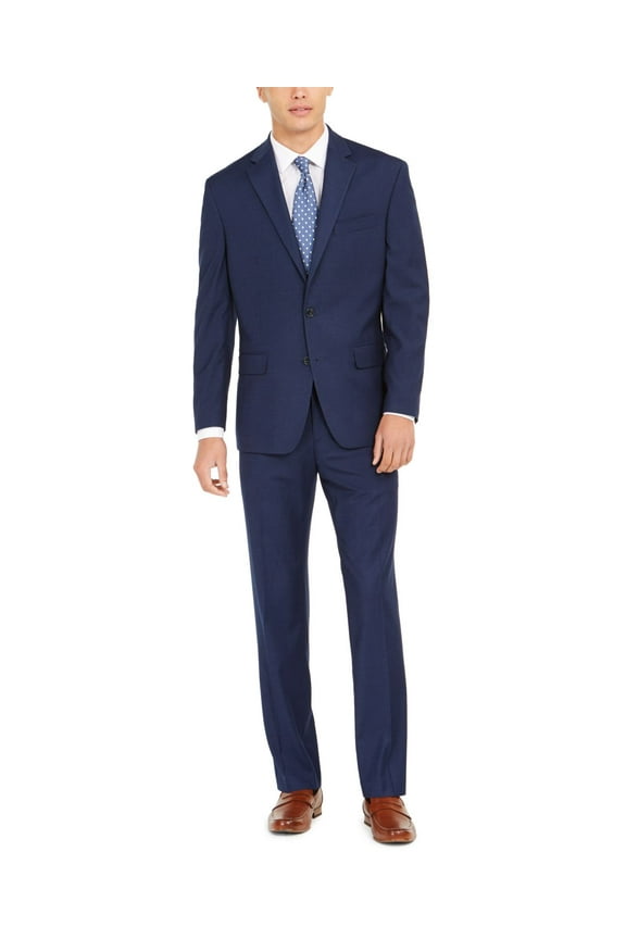 Men's Classic-Fit Stretch Suits, Navy, 40 SHORT