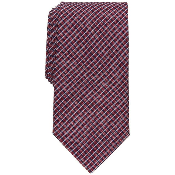 Club Room Men's Classic Grid Tie Red Necktie