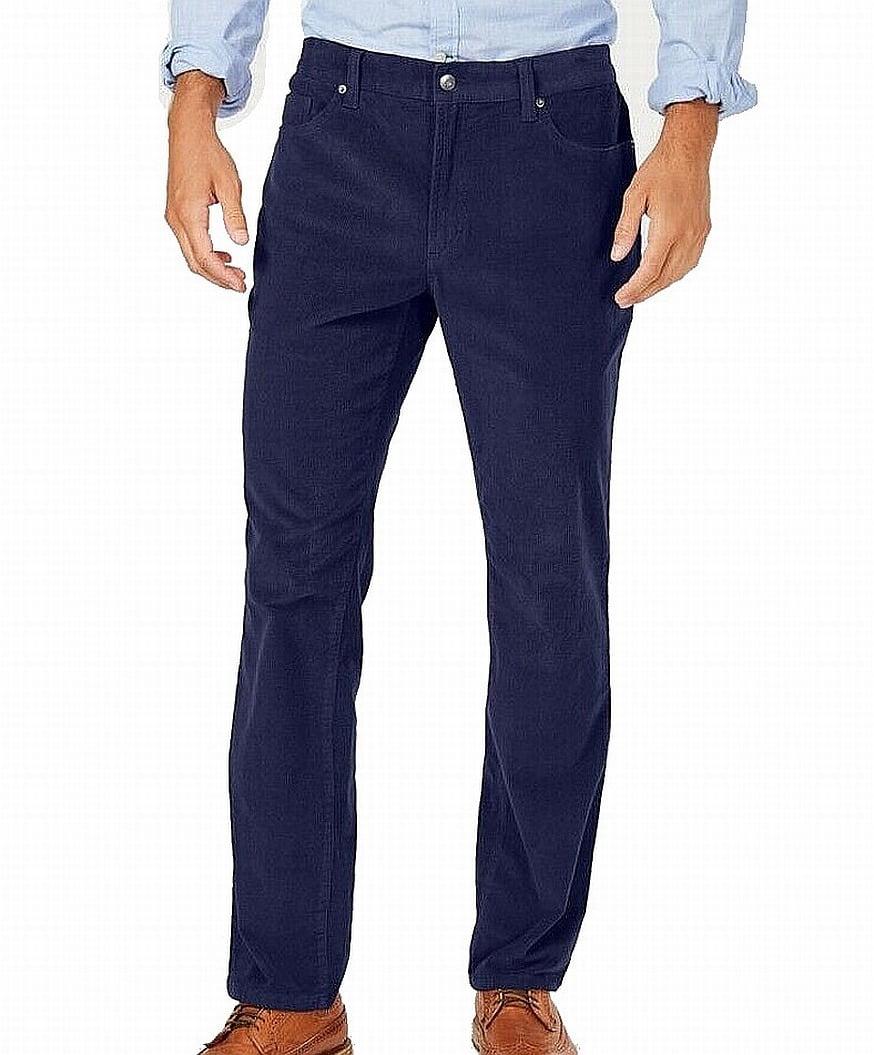Club Room Men's Corduroys Straight Stretch Pants Blue Size 33X30