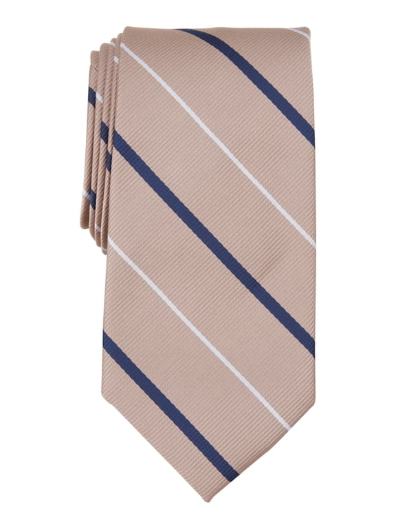 Men's Cowan Stripe Tie Taupe Beige Necktie