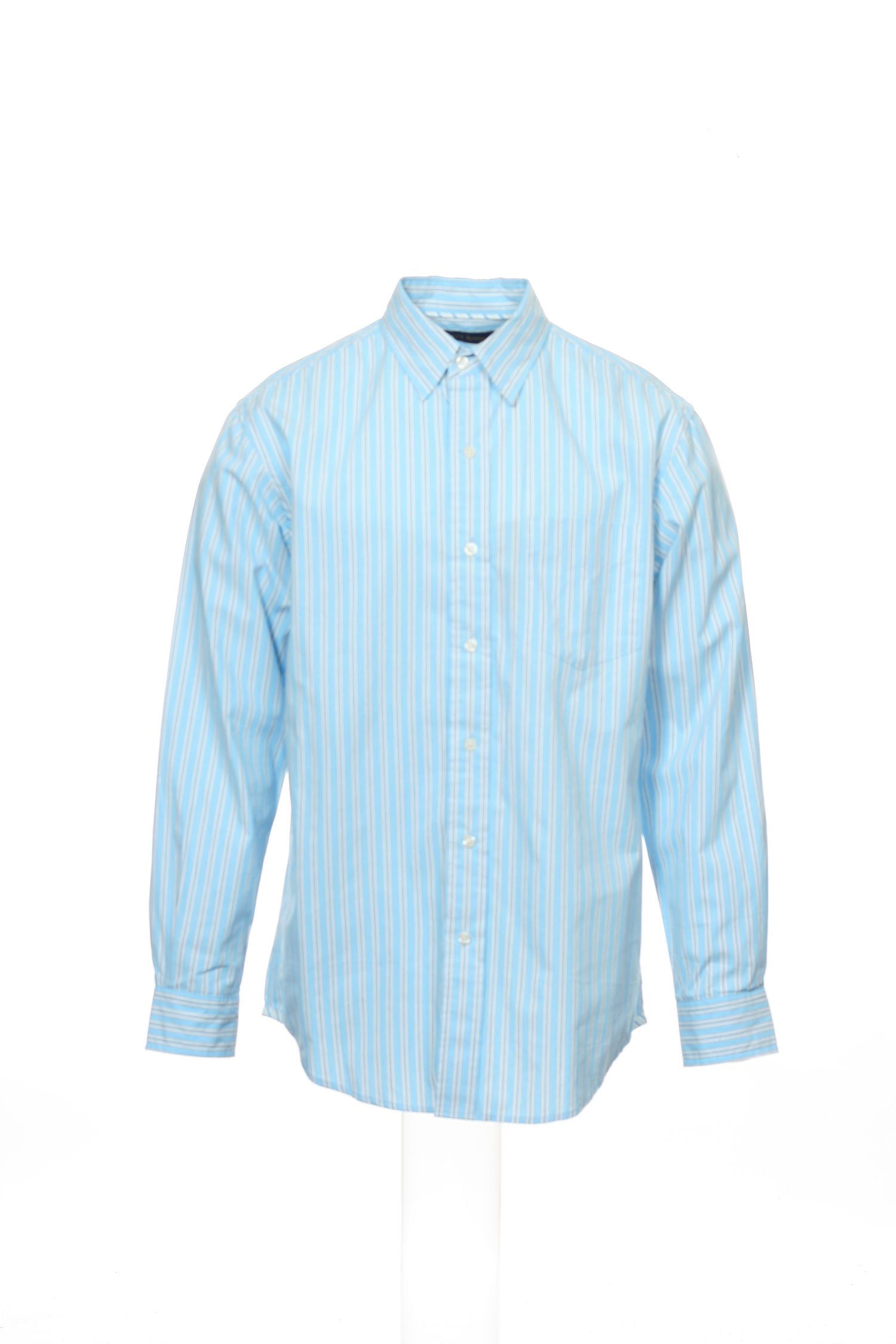 Club Room Men's Light Blue Micro Striped Button Down Shirt (Small, Carolina  Sky)