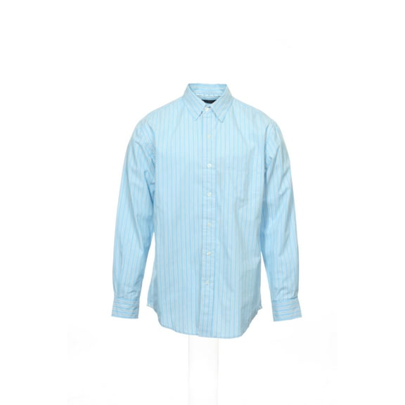 Club Room Men's Light Blue Micro Striped Button Down Shirt (Small, Carolina Sky)