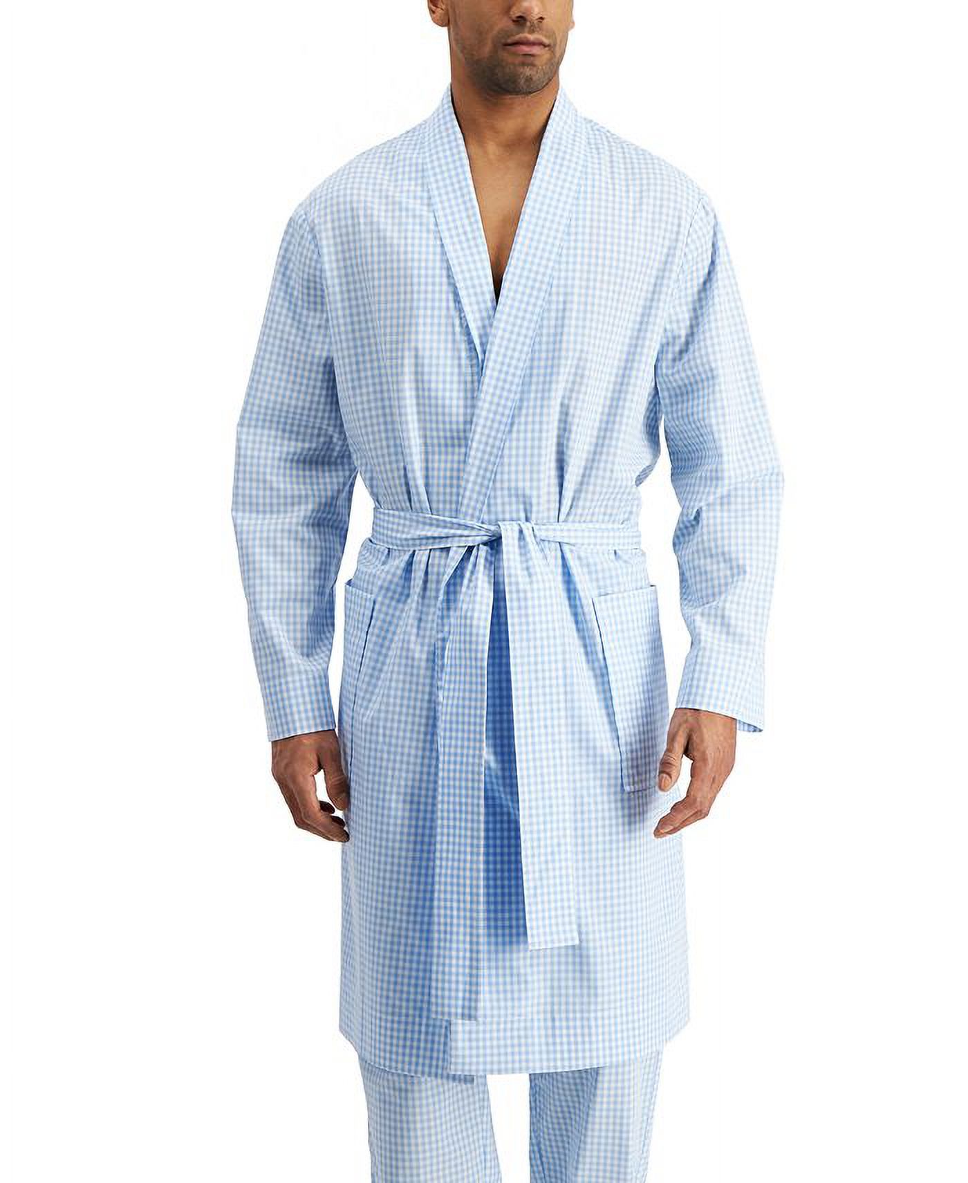 Club Room Men's Medium Gingham Woven Robe Blue Size Large - Walmart.com