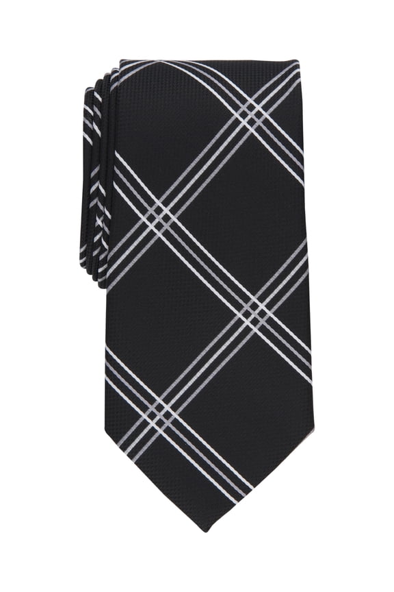 Men's Otero Grid Tie Black White Necktie