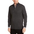 thumbnail image 1 of Club Room Men's Quarter Zip Merino Wool Blend Sweater Black Size Medium, 1 of 2