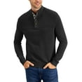 thumbnail image 1 of Club Room Men’s Ribbed Four-Button Sweaters, Black, Medium, 1 of 1