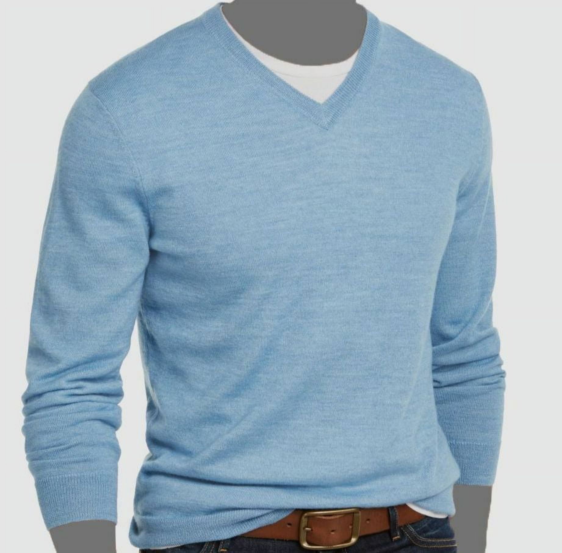 Club Room Mens Henley Merino Wool Blend Sweater Gray Size Xxx Large main image 1