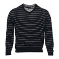 thumbnail image 1 of Club Room Men's Striped Merino Wool Blend V-Neck Sweater (XLarge, Black), 1 of 5