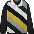 thumbnail image 1 of Club Room Men's Striped Rugby Sweater, Onyx Heather, 2XL, 1 of 2