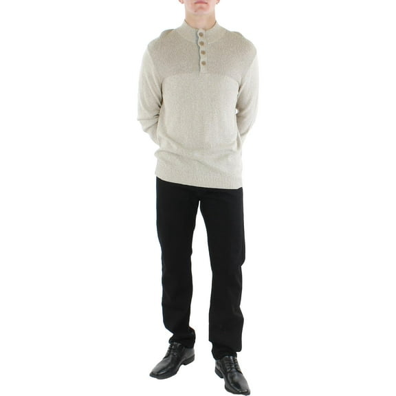 Club Room Mens 1/4 Placket Knit Mock Turtleneck Sweater